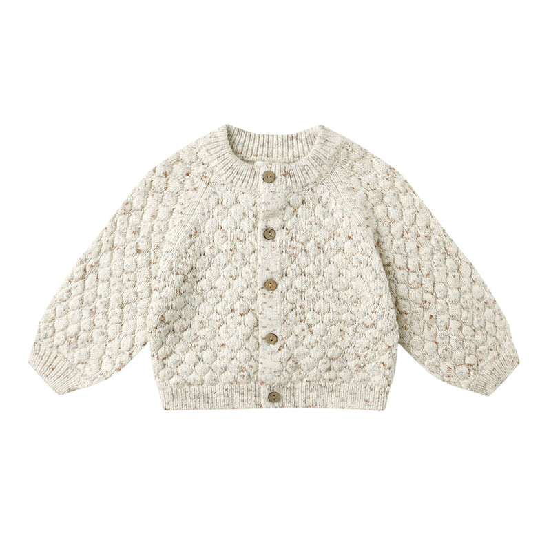 Bubble Knit Cardigan - Natural Confetti by Quincy Mae