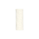 A tall, cylindrical container or roll of fabric in an off-white color with tiny scattered speckles, centered on a solid light gray background.