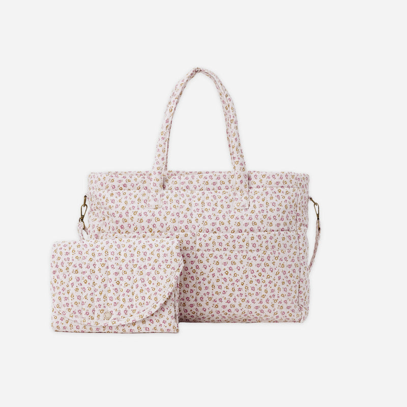 Diaper Bag + Changing Pad Set - Wildflower by Quincy Mae