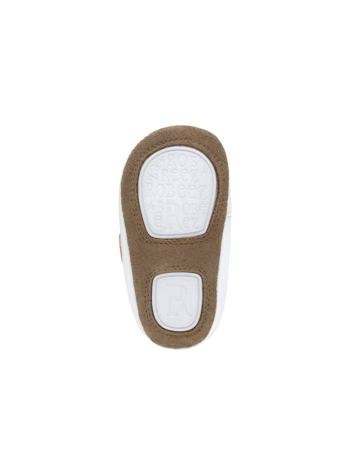 Brown and white shoe sole on a white background