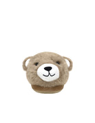 Plush bear head toy on a white background