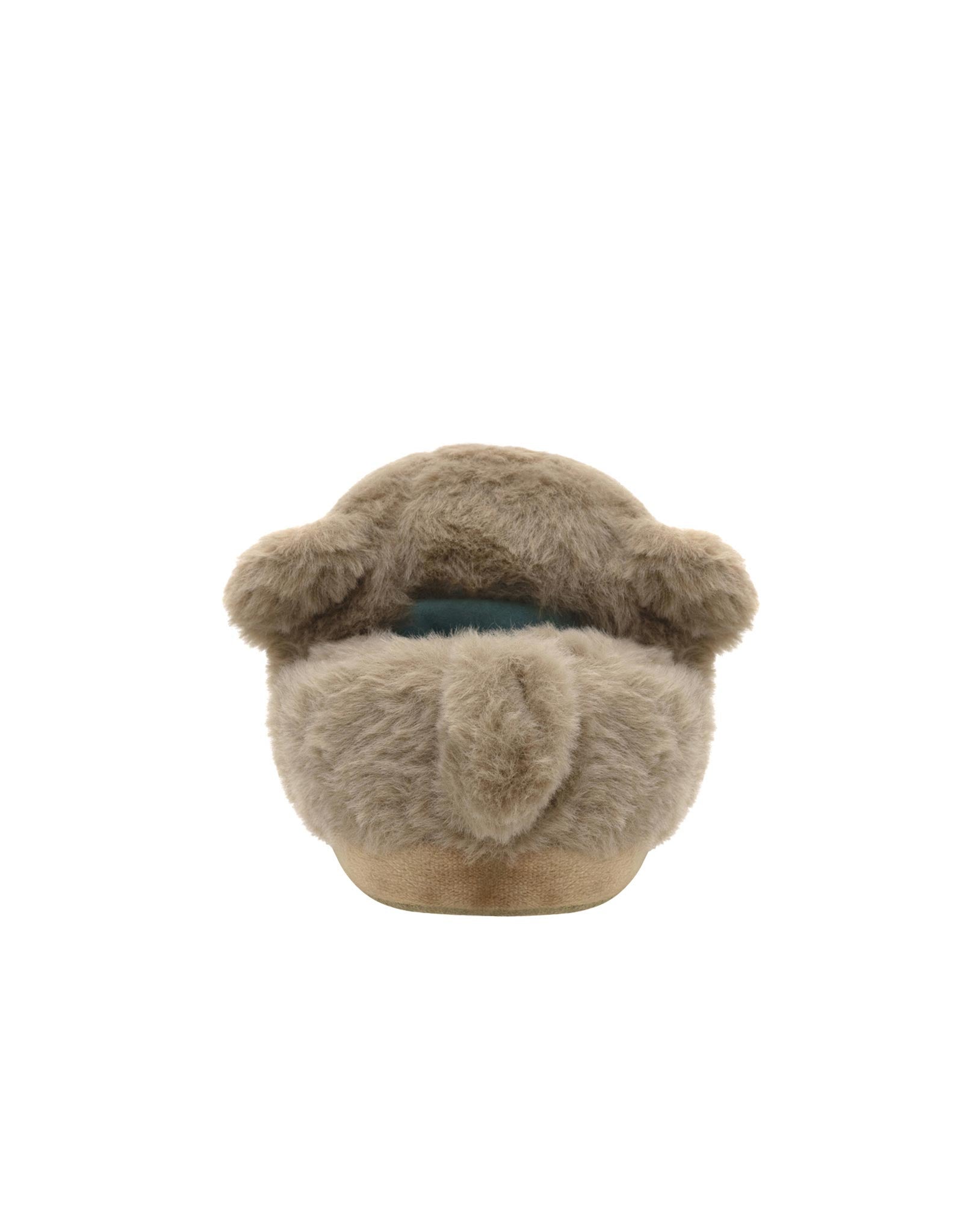Furry brown container with a blue interior on a white background