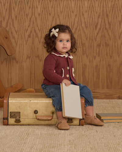 Collared Cardigan - Burgundy by Rylee + Cru - FINAL SALE