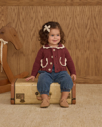 Collared Cardigan - Burgundy by Rylee + Cru - FINAL SALE