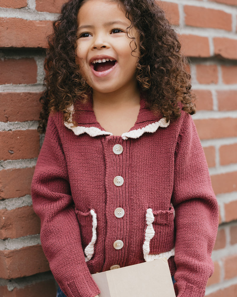 Collared Cardigan - Burgundy by Rylee + Cru - FINAL SALE
