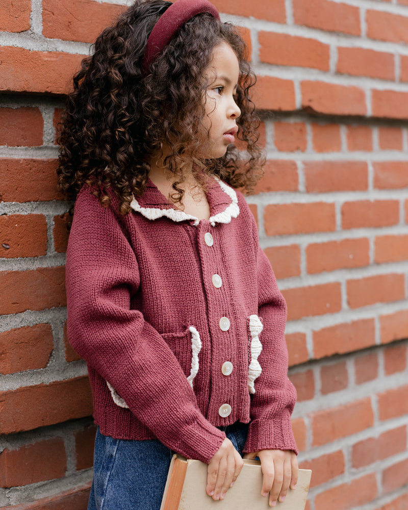 Collared Cardigan - Burgundy by Rylee + Cru - FINAL SALE