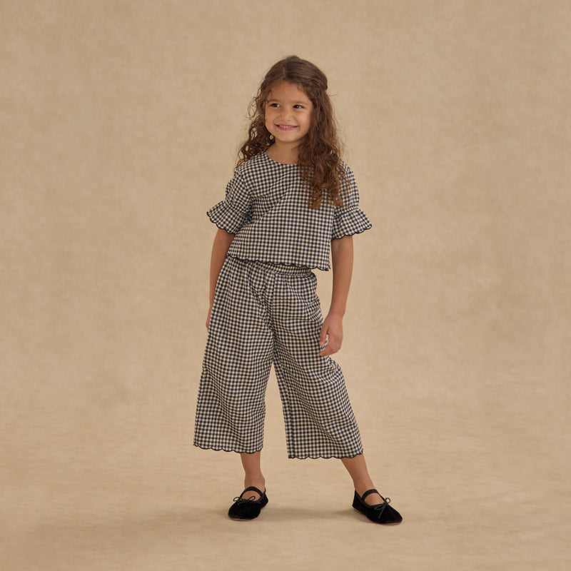Wide Leg Pant - Black Gingham by Rylee + Cru