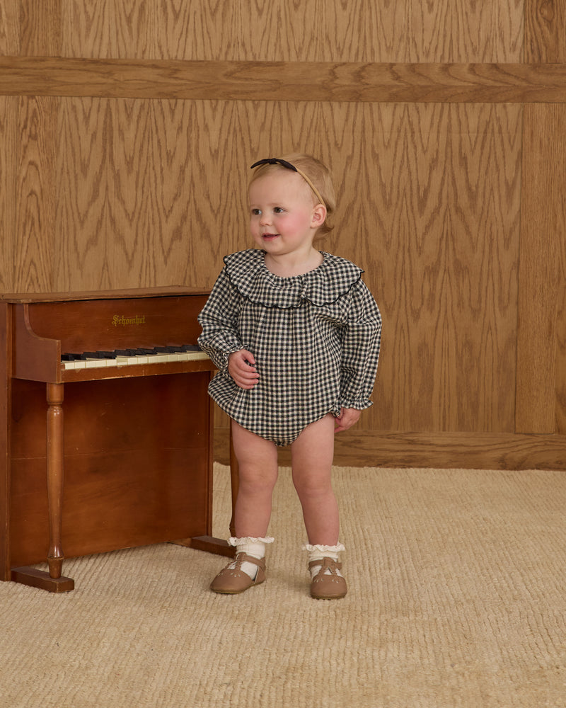 Colette Romper - Black Gingham by Rylee + Cru