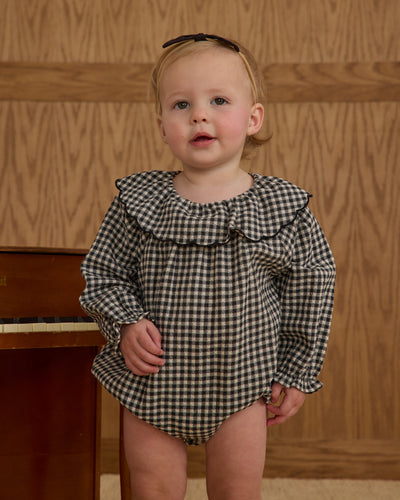 Colette Romper - Black Gingham by Rylee + Cru