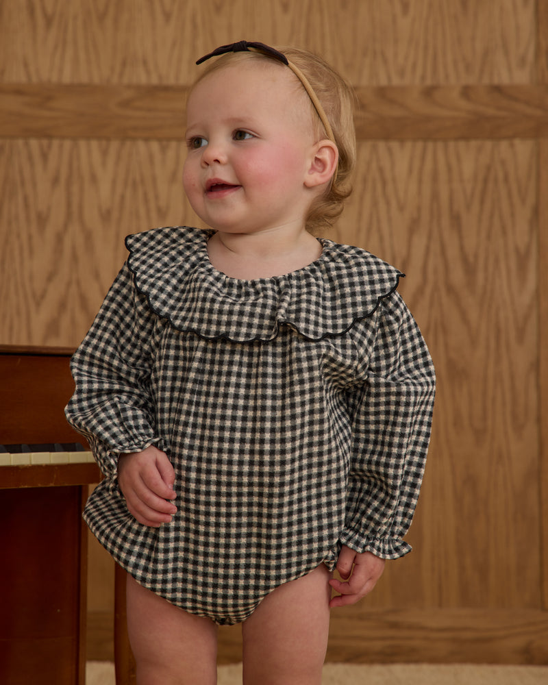 Colette Romper - Black Gingham by Rylee + Cru