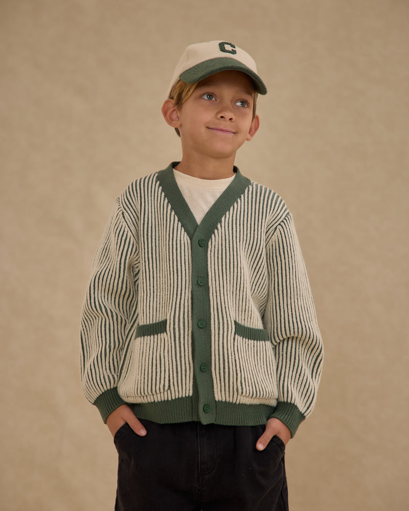 Haywood Cardigan - Green Stripe by Rylee + Cru