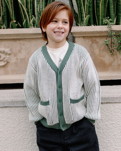 Haywood Cardigan - Green Stripe by Rylee + Cru