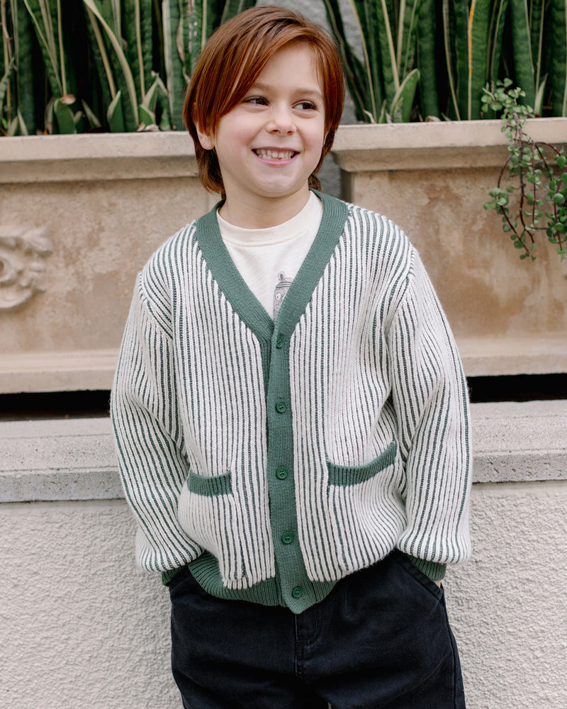 Haywood Cardigan - Green Stripe by Rylee + Cru