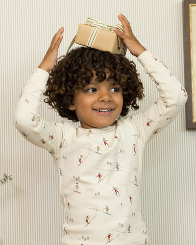 Organic Long Sleeve Pajama Set - Skiers by Rylee + Cru