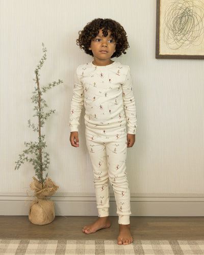 Organic Long Sleeve Pajama Set - Skiers by Rylee + Cru