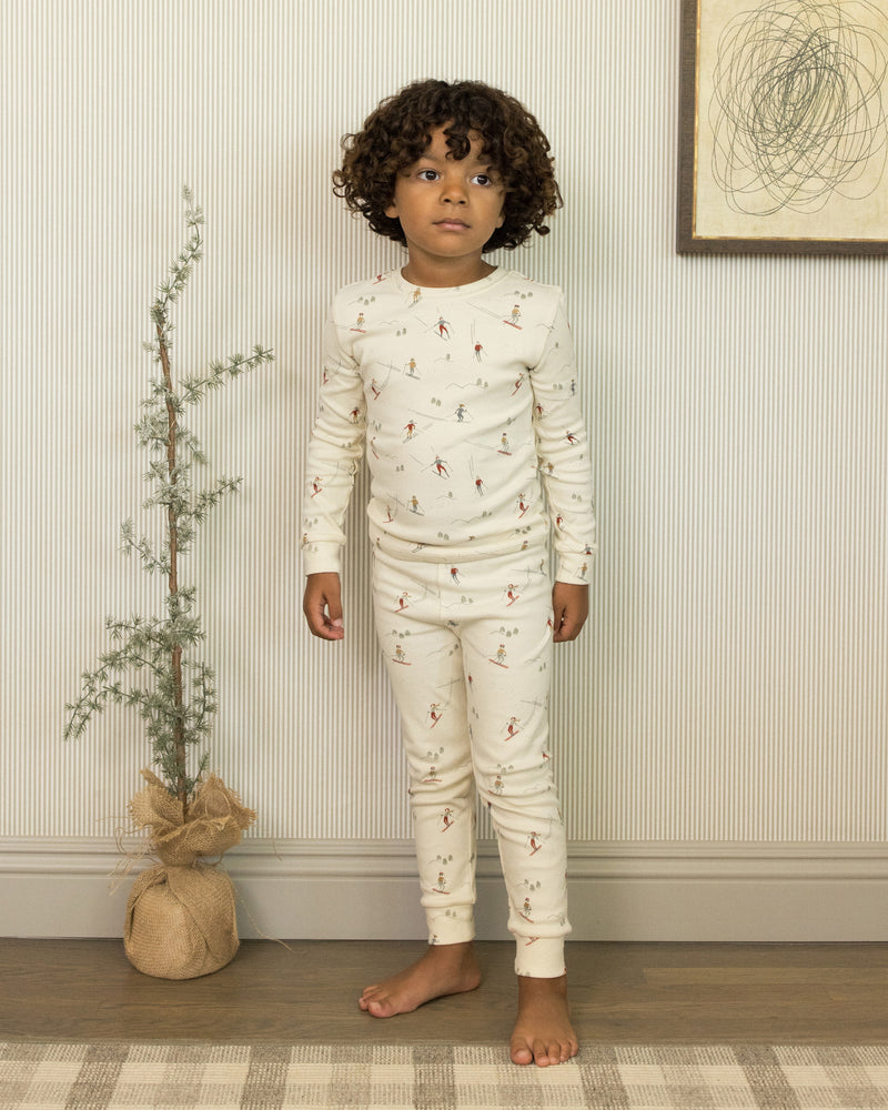 Organic Long Sleeve Pajama Set - Skiers by Rylee + Cru