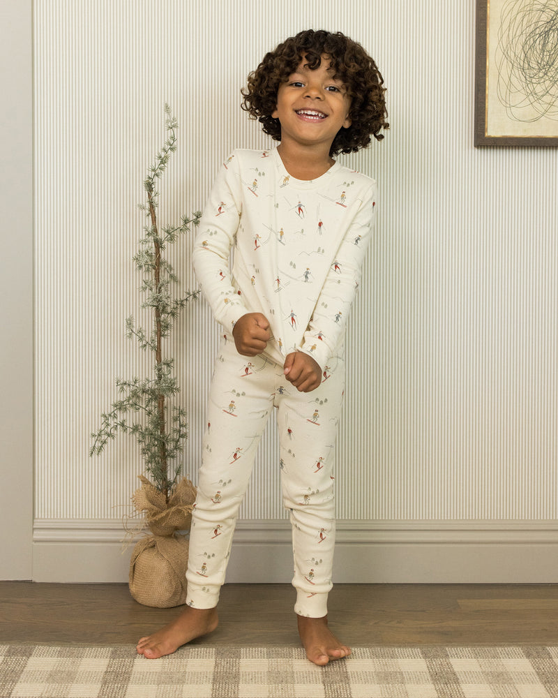Organic Long Sleeve Pajama Set - Skiers by Rylee + Cru