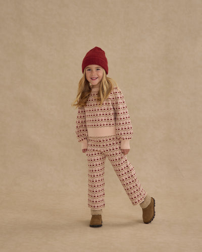 Jacquard Knit Set - Ruby Hearts by Rylee + Cru