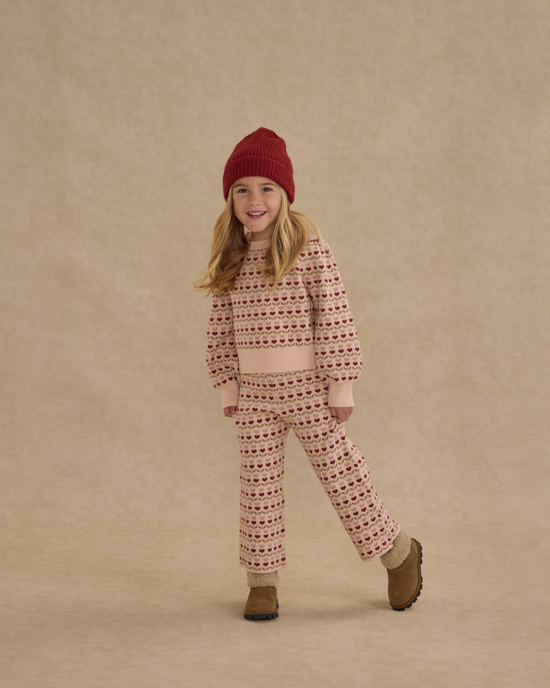 Jacquard Knit Set - Ruby Hearts by Rylee + Cru