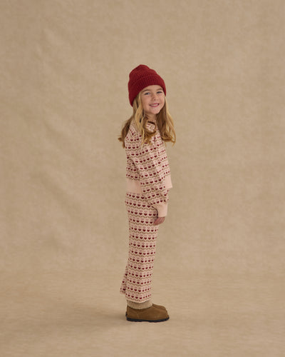 Jacquard Knit Set - Ruby Hearts by Rylee + Cru