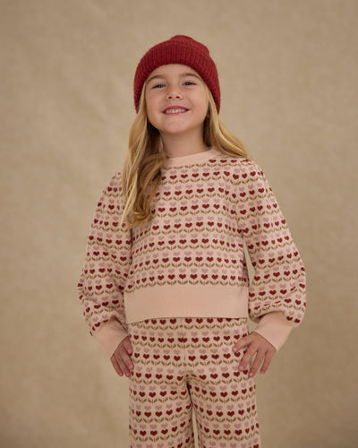 Jacquard Knit Set - Ruby Hearts by Rylee + Cru