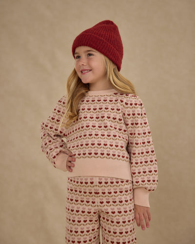 Jacquard Knit Set - Ruby Hearts by Rylee + Cru
