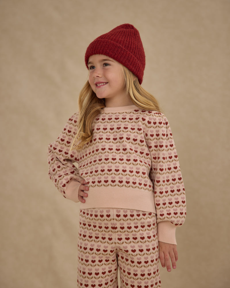 Jacquard Knit Set - Ruby Hearts by Rylee + Cru