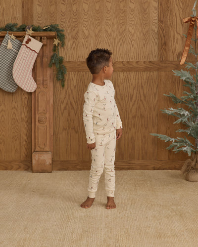Organic Long Sleeve Pajama Set - Skiers by Rylee + Cru
