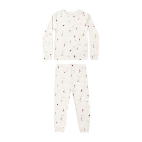 Organic Long Sleeve Pajama Set - Skiers by Rylee + Cru