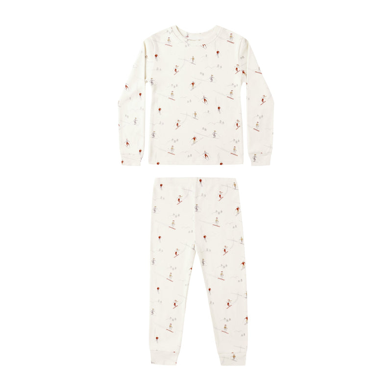 Organic Long Sleeve Pajama Set - Skiers by Rylee + Cru