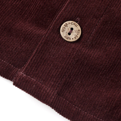 Button Front Mini Skirt - Burgundy by Rylee + Cru