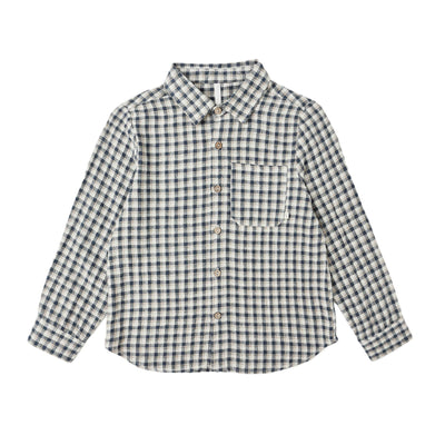 Collared Long Sleeve Shirt - Navy Check by Rylee + Cru