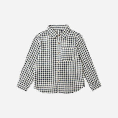 Collared Long Sleeve Shirt - Navy Check by Rylee + Cru