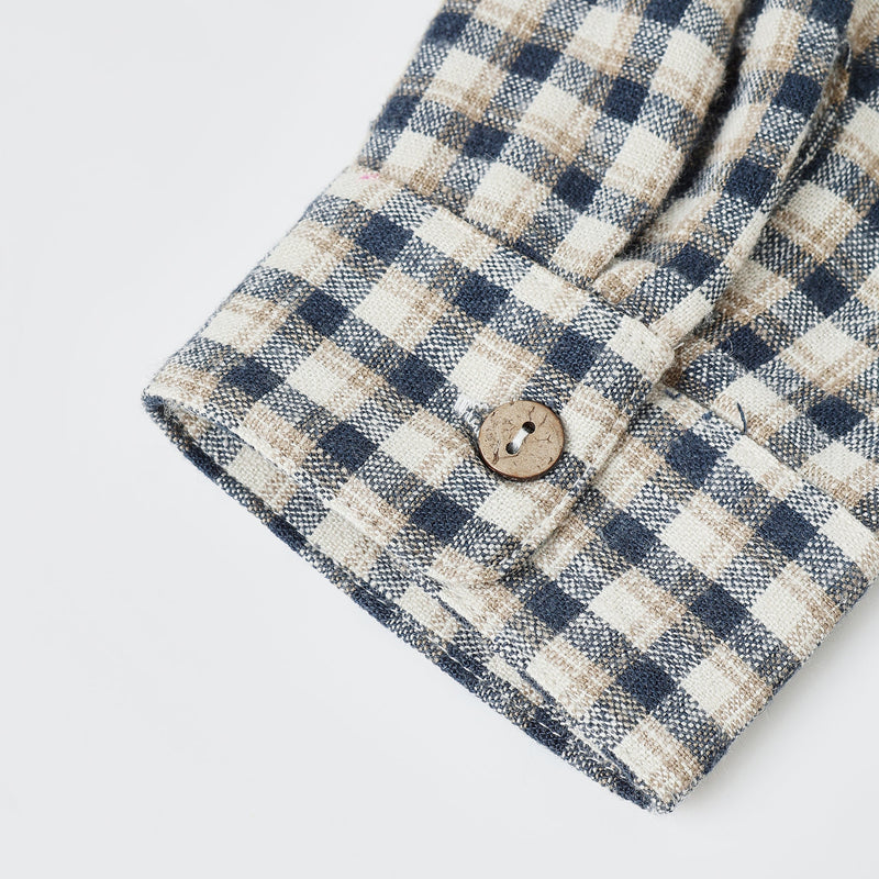 Collared Long Sleeve Shirt - Navy Check by Rylee + Cru
