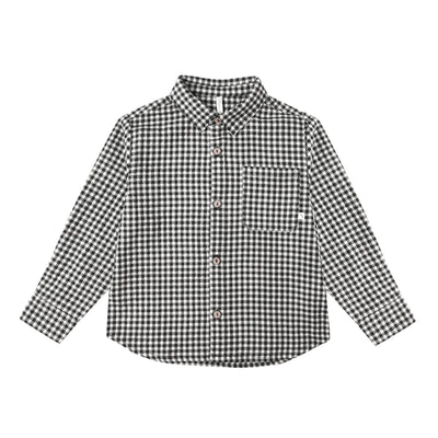 Collared Long Sleeve Shirt - Black Gingham by Rylee + Cru