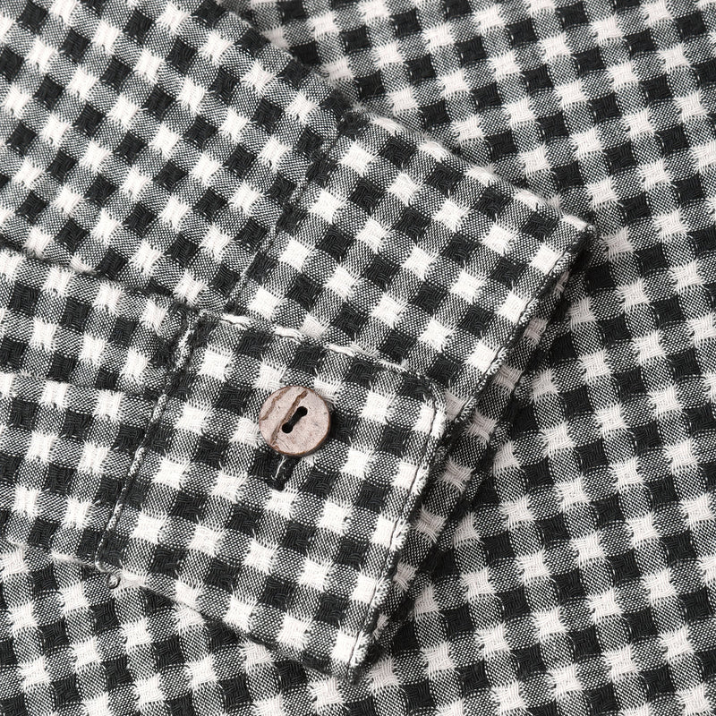 Collared Long Sleeve Shirt - Black Gingham by Rylee + Cru