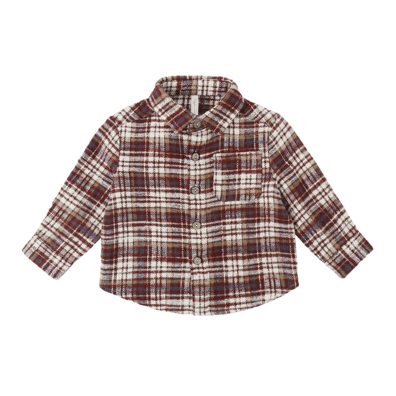 Collared Long Sleeve Shirt - Burgundy Plaid by Rylee + Cru