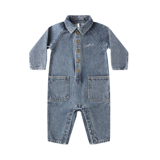 Collared Baby Jumpsuit - Indigo Denim by Rylee + Cru - FINAL SALE