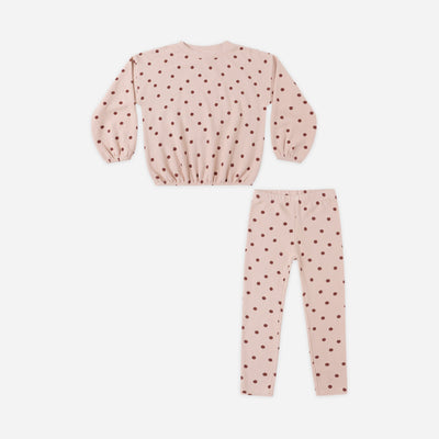 Spongey Knit Set - Blush Polka Dot by Rylee + Cru - FINAL SALE