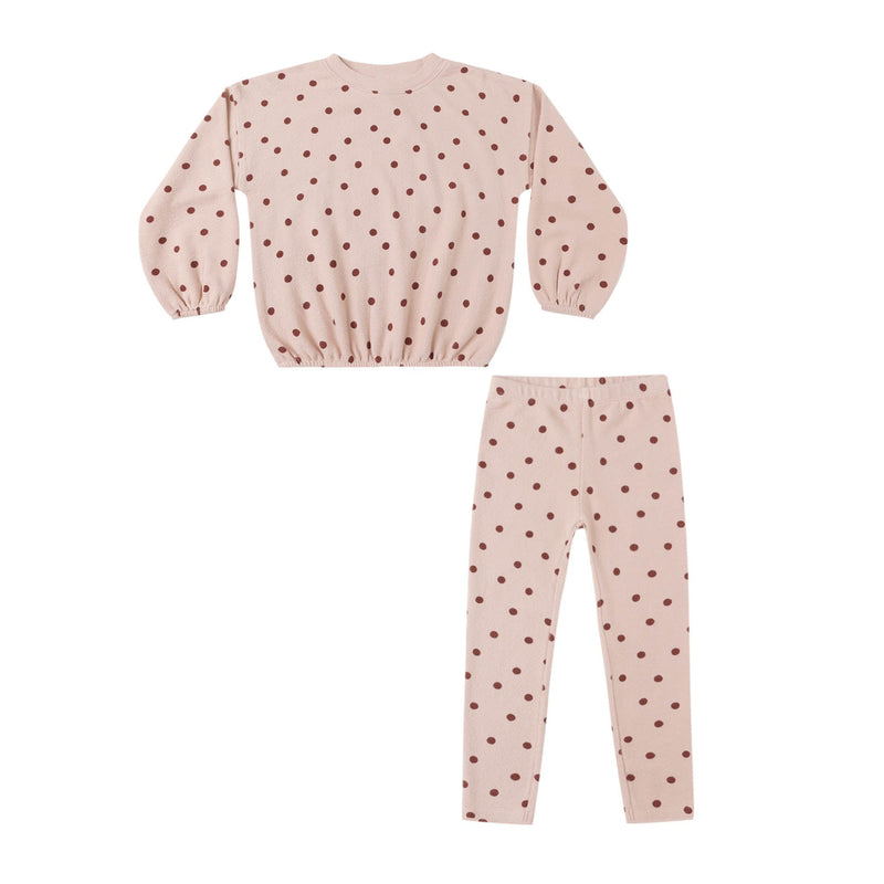 Spongey Knit Set - Blush Polka Dot by Rylee + Cru - FINAL SALE