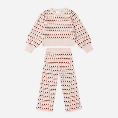 Jacquard Knit Set - Ruby Hearts by Rylee + Cru