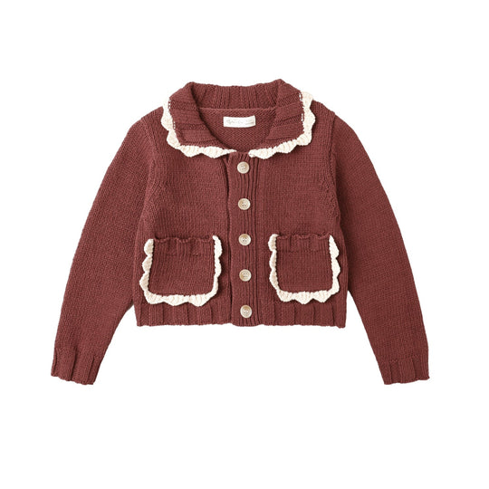 Collared Cardigan - Burgundy by Rylee + Cru - FINAL SALE
