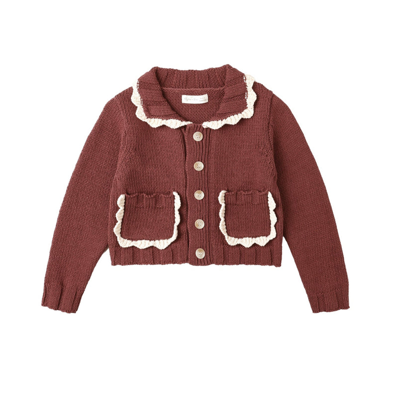 Collared Cardigan - Burgundy by Rylee + Cru - FINAL SALE
