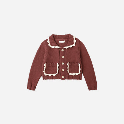 Collared Cardigan - Burgundy by Rylee + Cru - FINAL SALE