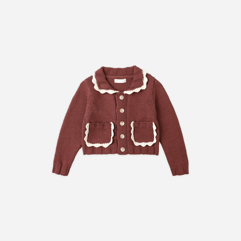 Collared Cardigan - Burgundy by Rylee + Cru - FINAL SALE