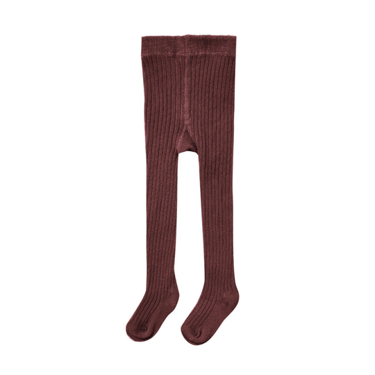 Ribbed Tights - Burgundy by Rylee + Cru