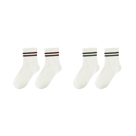 Stripe Socks, 2-Pack - Brown + Green Stripe by Rylee + Cru