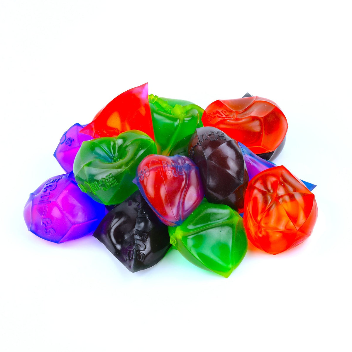 Colorful jelly beans on a white background