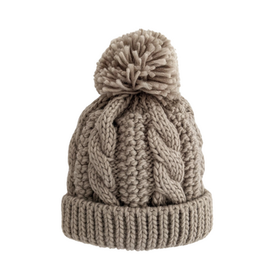 Cable Knit Hat - Pebble by Huggalugs