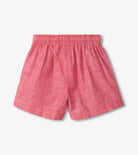 Red checkered shorts on a light gray background